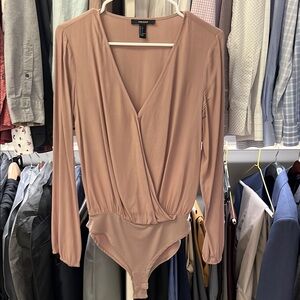 Forever 21 Women's Tan Bodysuit Top